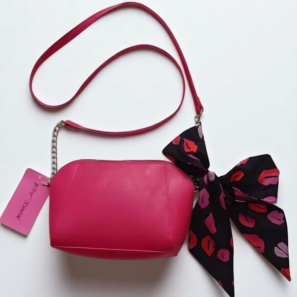 Betsey Johnson XOANAYA Crossbody Pink/Black NWT Retro - Picture 2 of 16